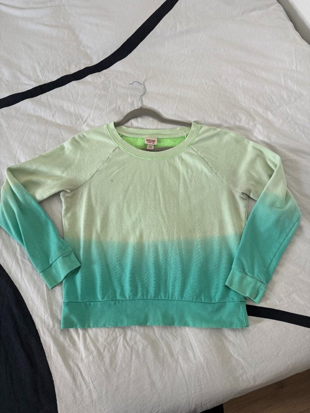 Mossimo Supply Co. Green Ombre Cropped Sweatshirt Sz M